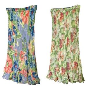 New! 2 Skirts Maxi Midi Floral 2 in 1 Medium Large